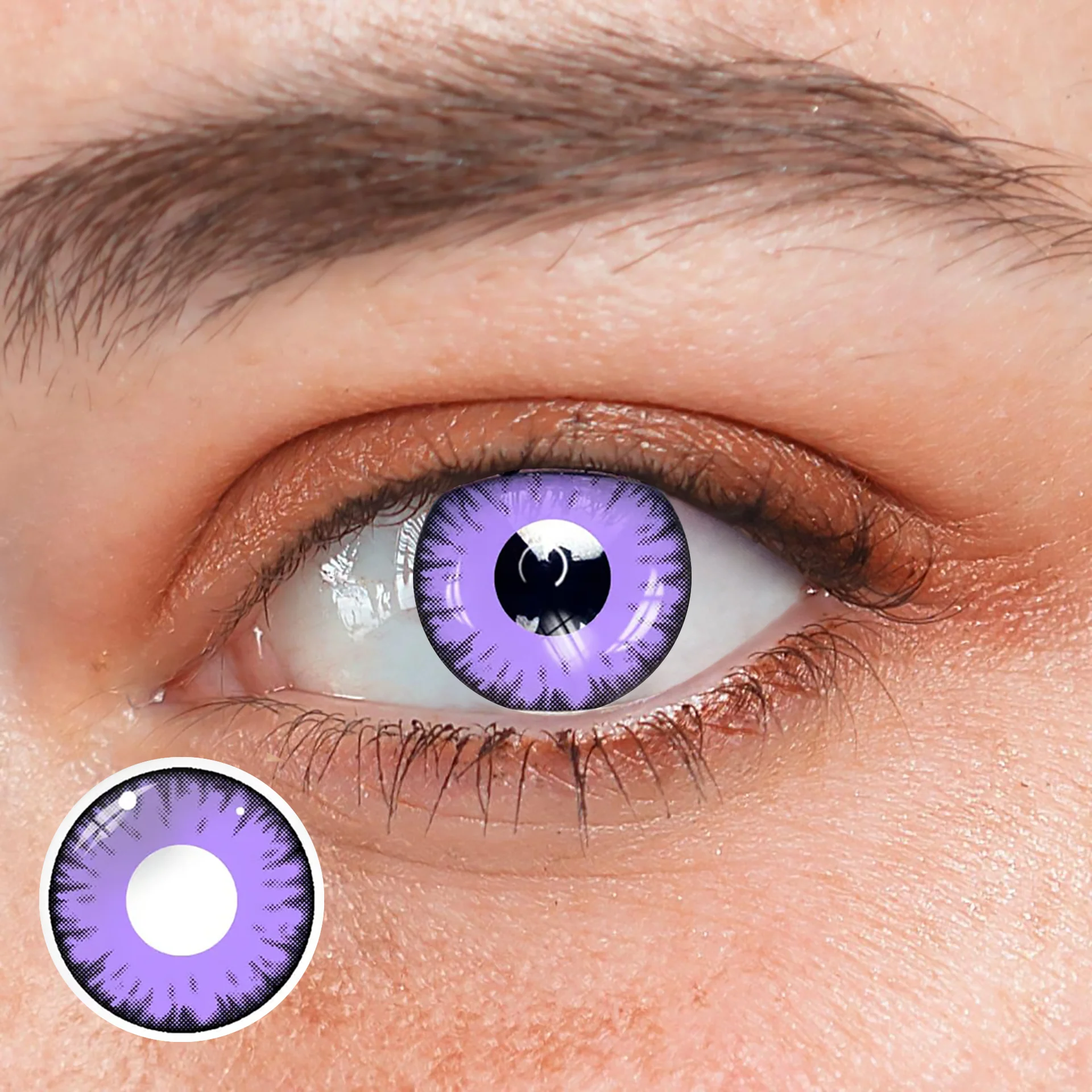 Cosplay Lucifer's Eye Purple Prescription Colored Contact Lenses - Feixum