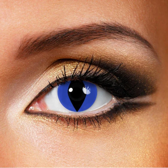 Cosplay Cat Eye Blue Colored Contact Lenses - Feixum