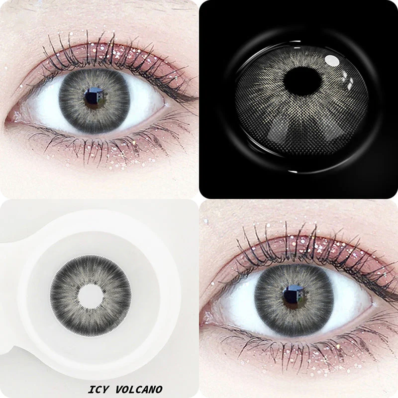 Amazonia Icy Volcano Gray Prescription Colored Contact Lenses - Feixum