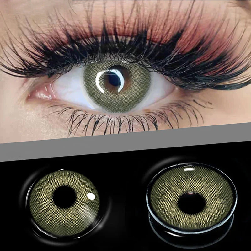 Amazonia Green Prescription Colored Contact Lenses - Feixum