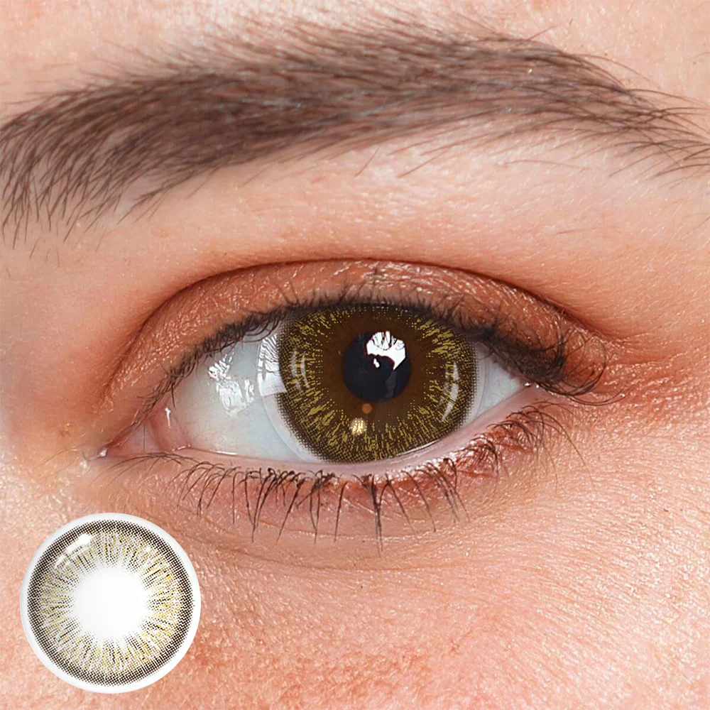 Nashia Brown Prescription Colored Contact Lenses - Feixum