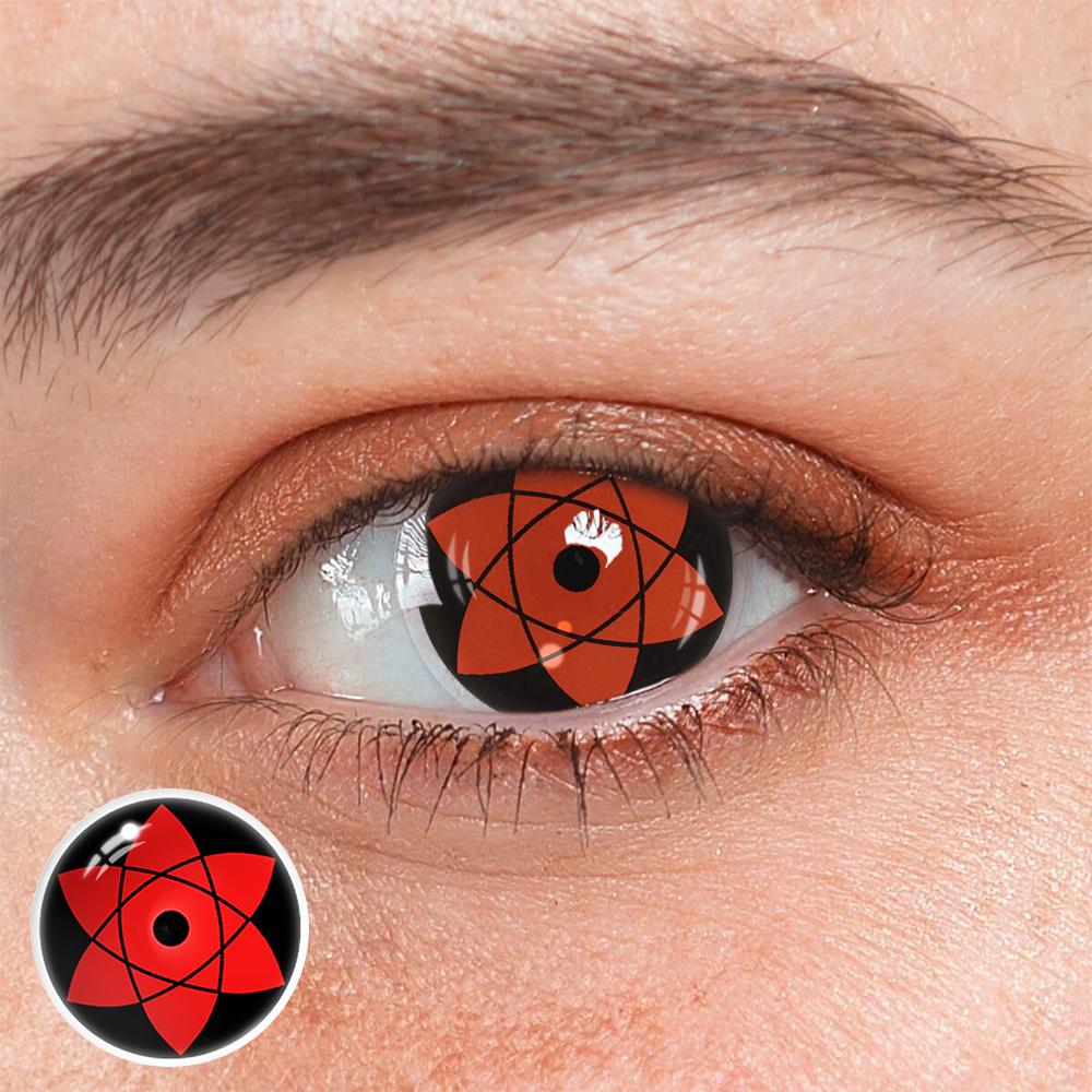 Cosplay Sharingan Uchiha Sasuke Red Colored Contact Lenses - Feixum