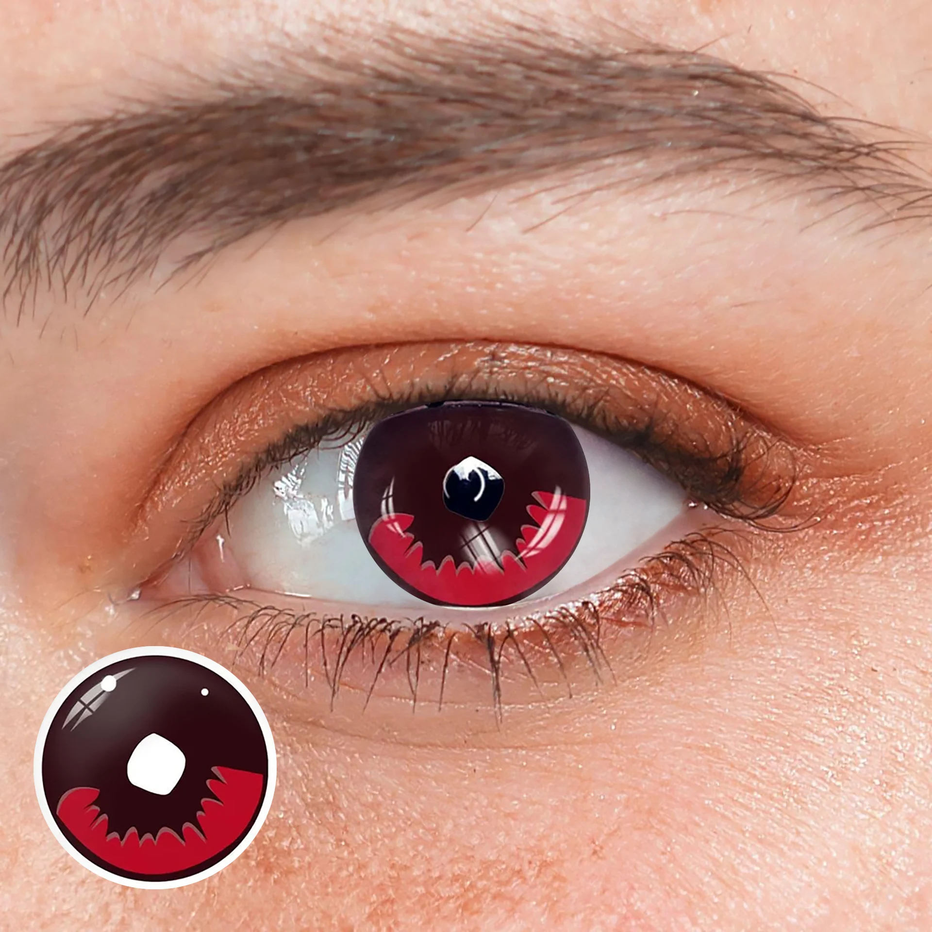 Cosplay KamadoTanjirou Red Colored Contact Lenses - Feixum