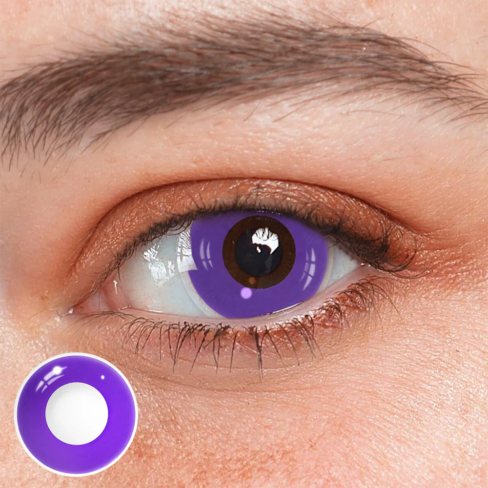 Cosplay Purple Block Colored Contact Lenses - Feixum