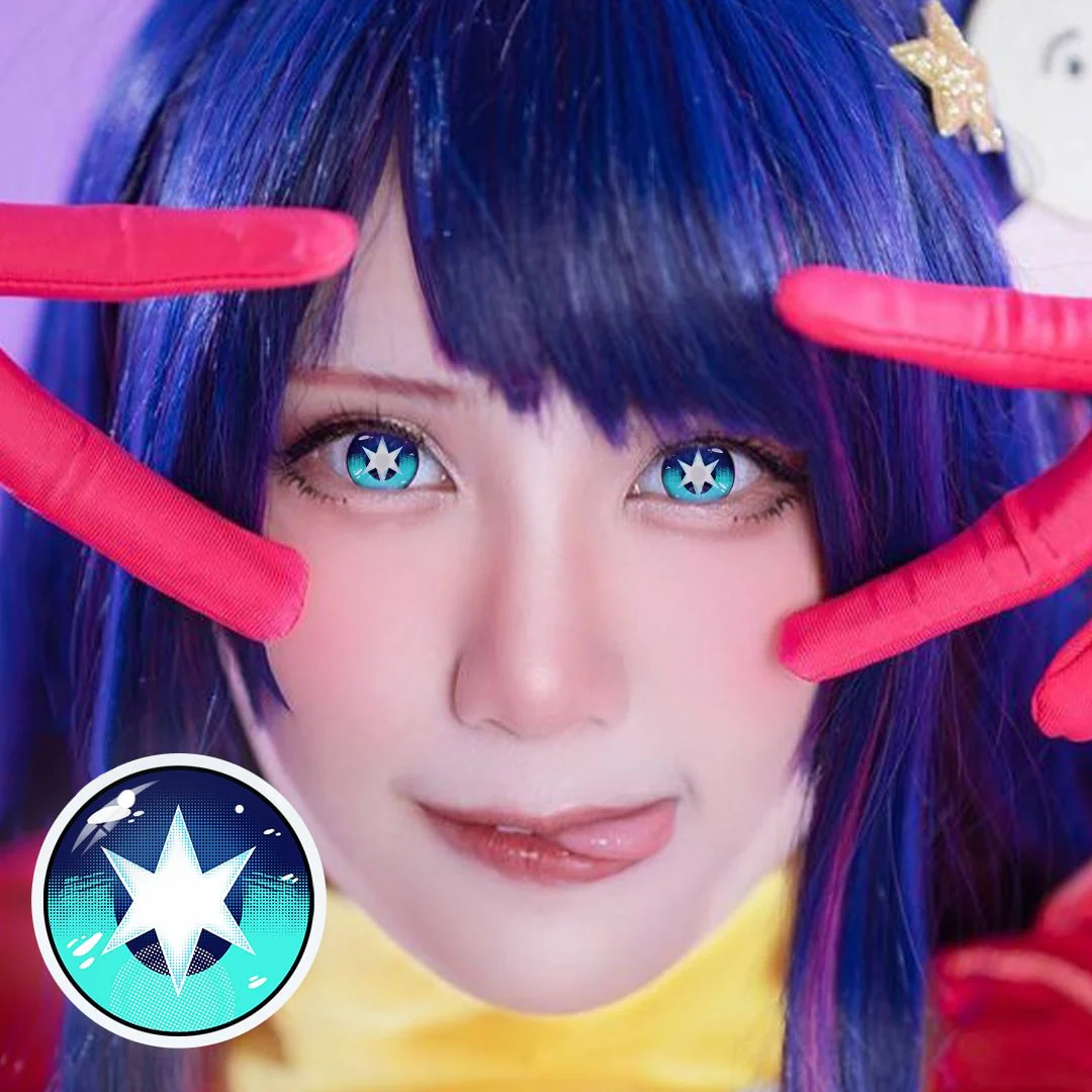 Cosplay Oshi No Ko Hoshino Akuamarin Blue Colored Contact Lenses - Feixum