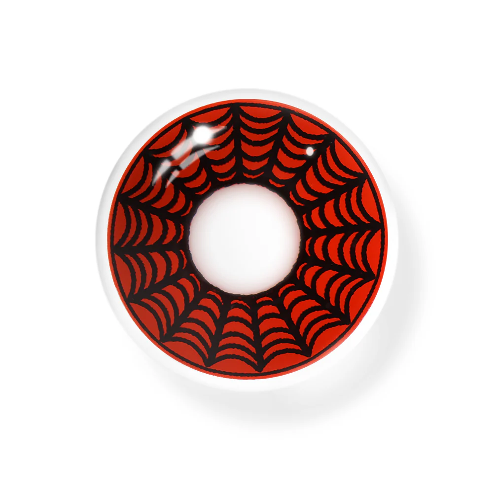 Cosplay SpiderWeb Dark Red Colored Contact Lenses - Feixum