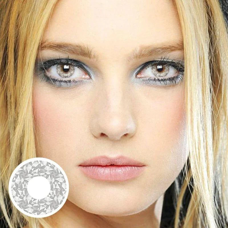 Halloween Blinking Lighten Gray Colored Contact Lenses - Feixum