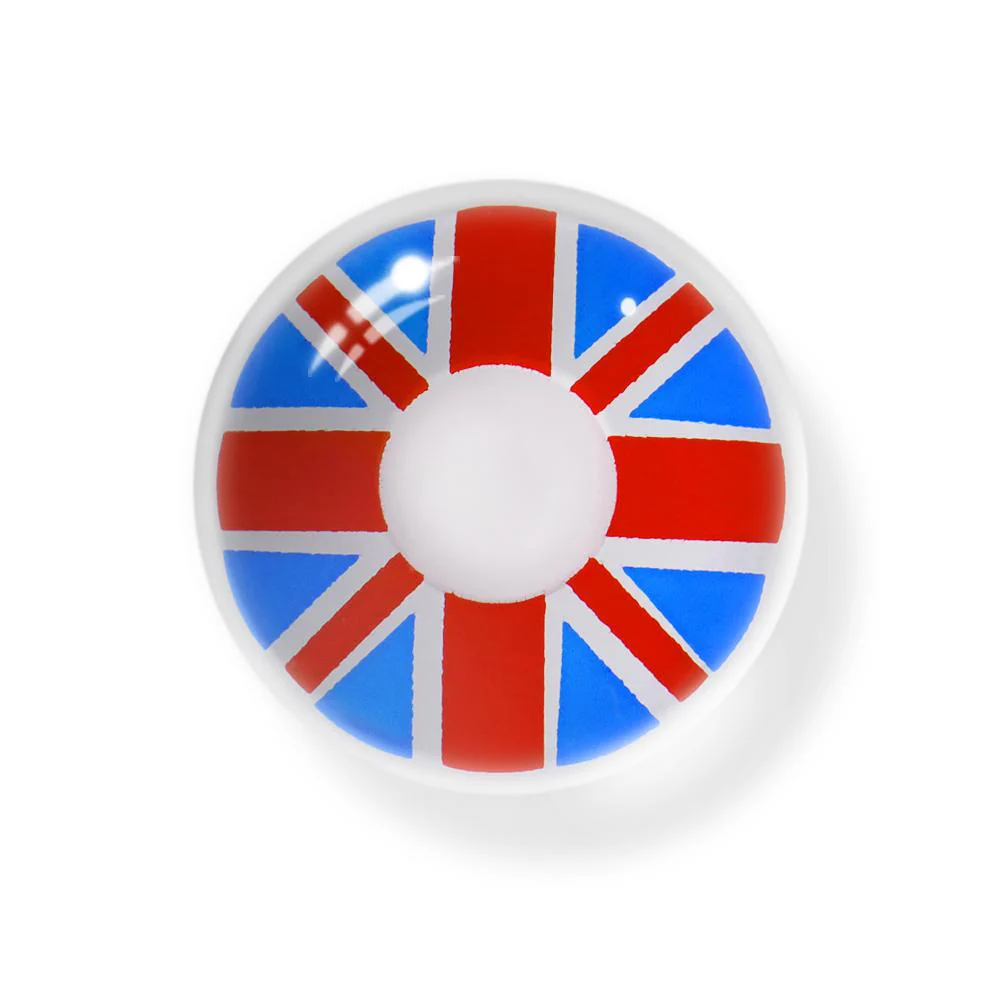 Cosplay Britain Flag Blue Colored Contact Lenses - Feixum