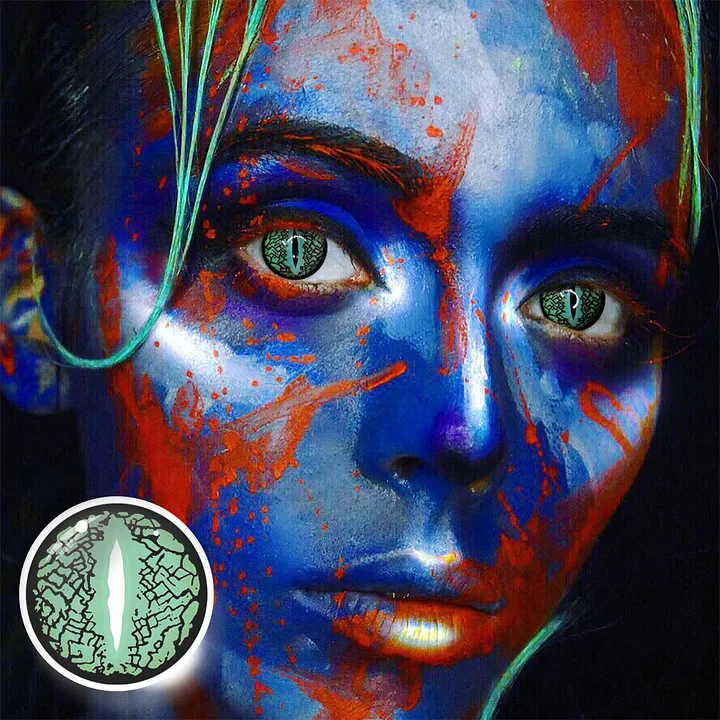 Halloween LizardEye Green Colored Contact Lenses - Feixum