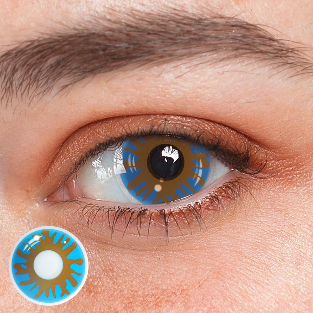 Halloween Crack Blue Colored Contact Lenses - Feixum