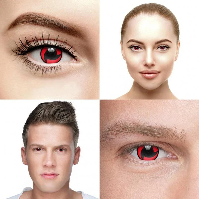 Cosplay Sharingan Red Colored Contact Lenses - Feixum