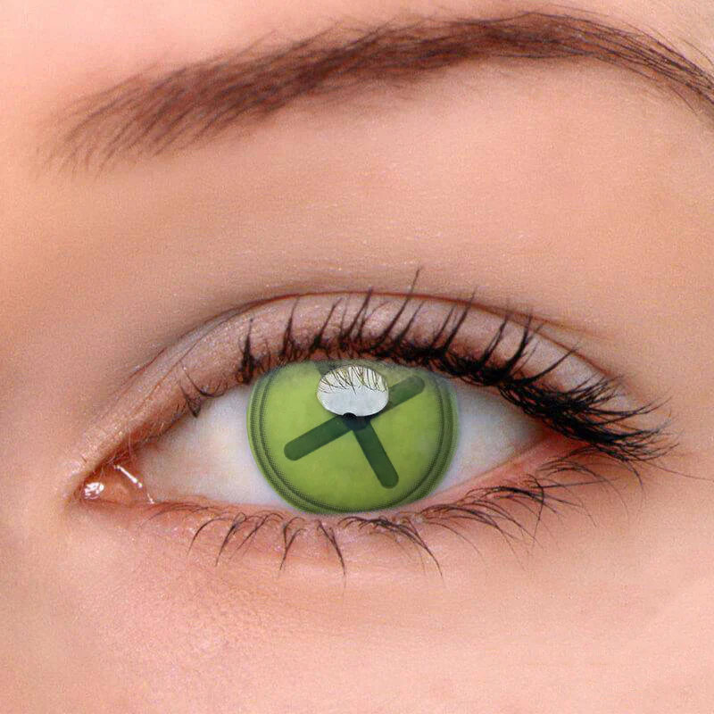Halloween ButtonEyeGreen Colored Contact Lenses - Feixum