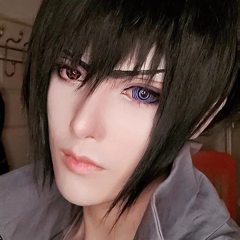 Cosplay NARUTO Uchiha Sasuke Shalingan Red Prescription Colored Contact Lenses - Feixum