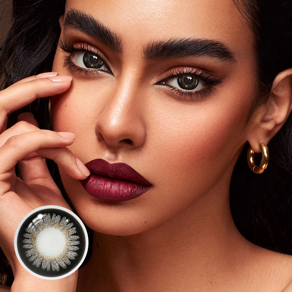 BAMBI Gray Prescription Colored Contact Lenses - Feixum