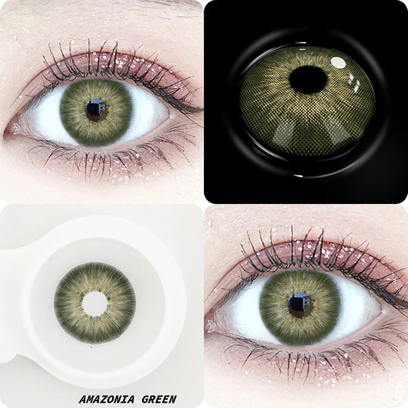 Amazonia Green Prescription Colored Contact Lenses - Feixum