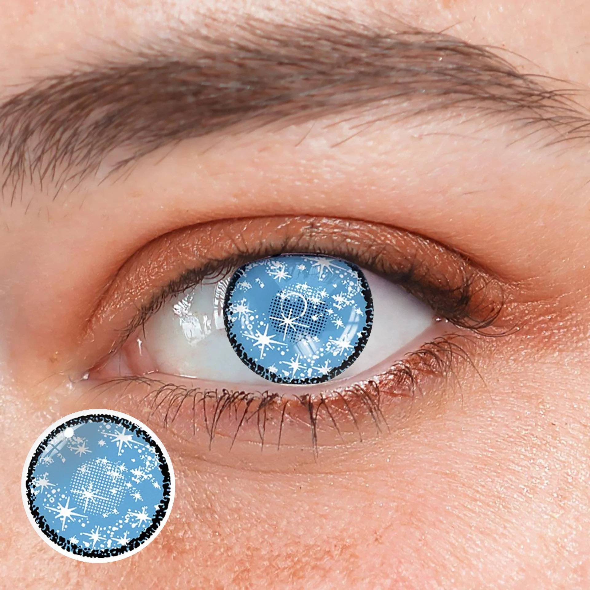 Cosplay Glaciar Blue Colored Contact Lenses - Feixum