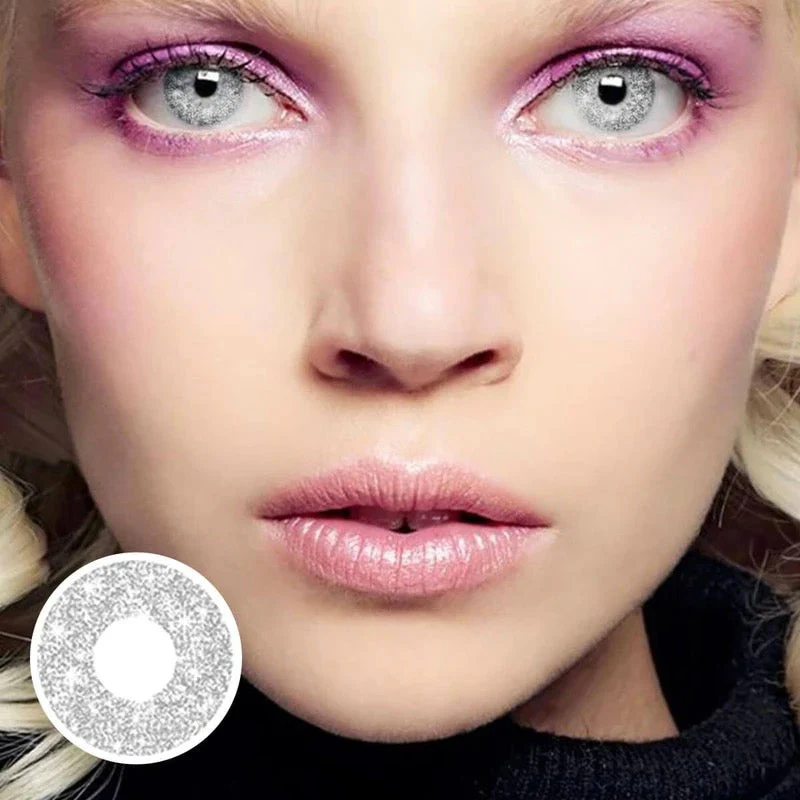 Halloween Blinking Blink Gray Colored Contact Lenses - Feixum