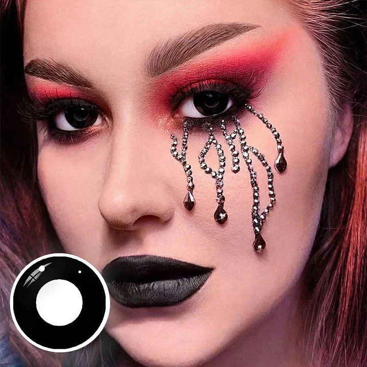 Halloween black block Prescription Colored Contact Lenses - Feixum