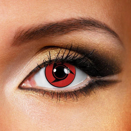 Cosplay Sharingan Red Colored Contact Lenses - Feixum