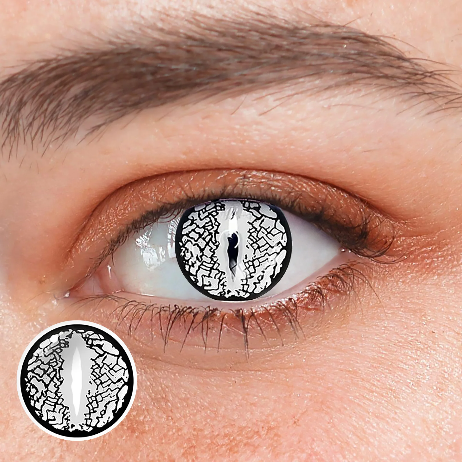 Halloween LizardEye Sliver Colored Contact Lenses - Feixum