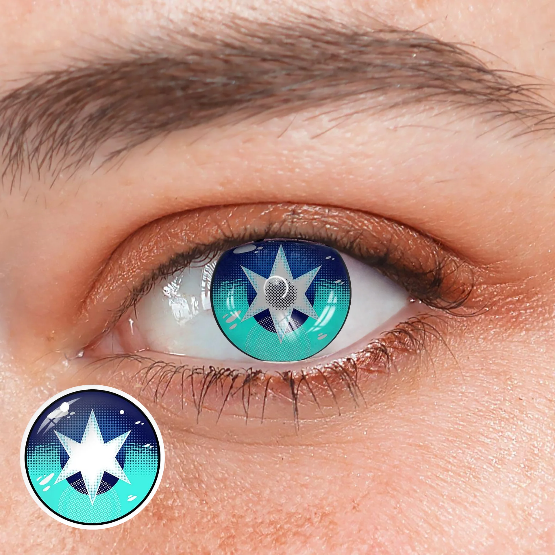Cosplay Oshi No Ko Hoshino Akuamarin Blue Colored Contact Lenses - Feixum