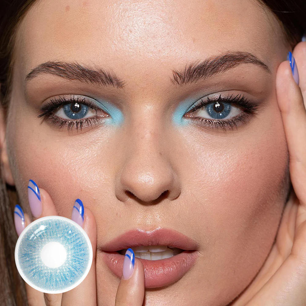 Bellini Blue Prescription Colored Contact Lenses - Feixum