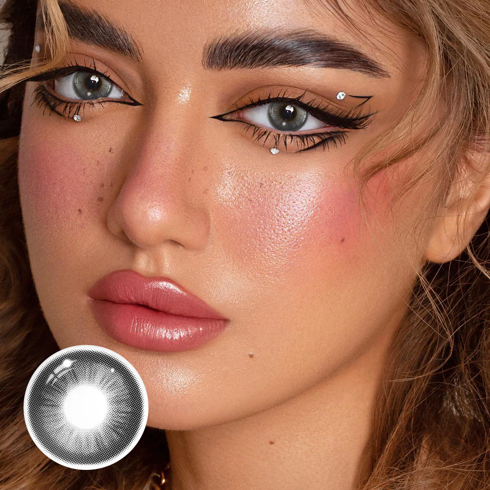 Americano Gray Prescription Colored Contact Lenses - Feixum