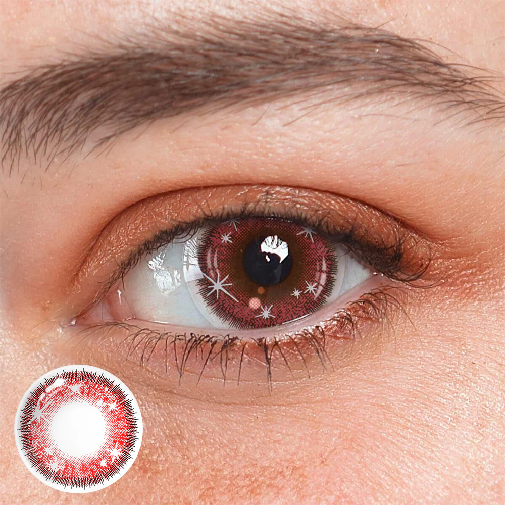 Cosplay Star Eyes Red Colored Contact Lenses - Feixum