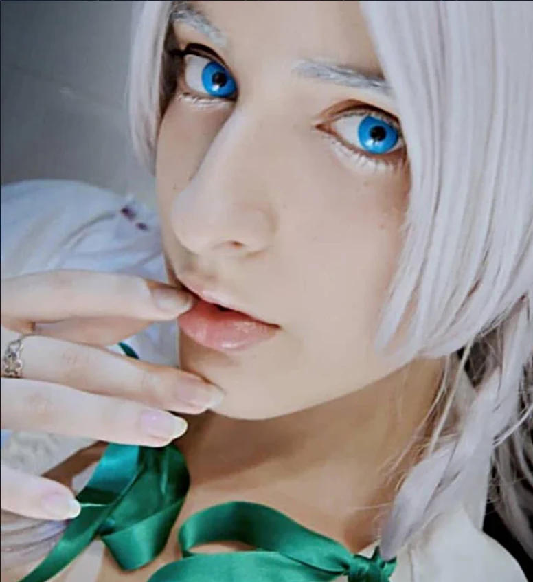 Halloween Blueout Prescription Colored Contact Lenses - Feixum