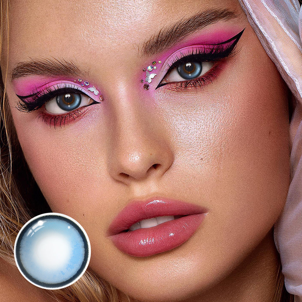 Bibab Blue Prescription Colored Contact Lenses - Feixum