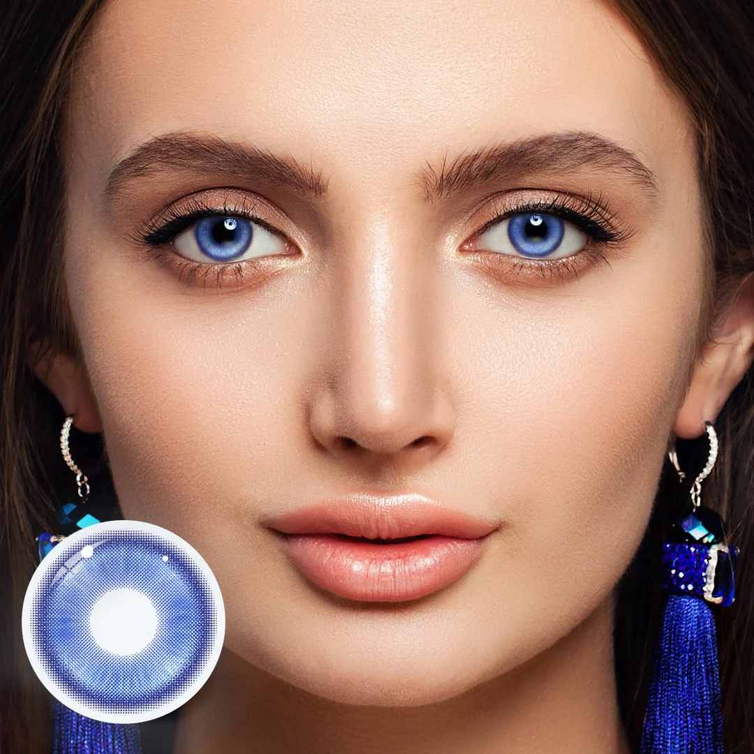 Cosplay Fairy Dark Blue Colored Contact Lenses - Feixum