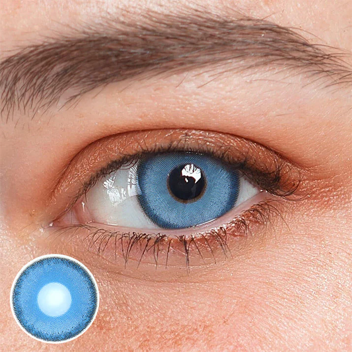 Beagan Blue Colored Contact Lenses - Feixum