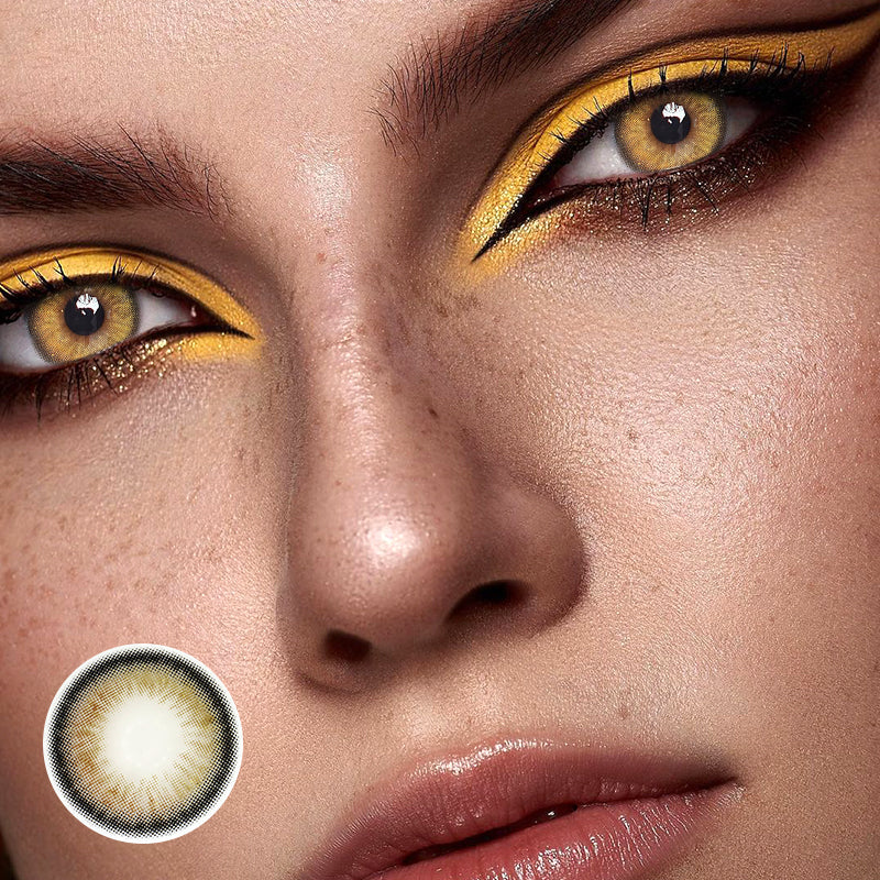 Astrea Tea Brown Prescription Colored Contact Lenses - Feixum