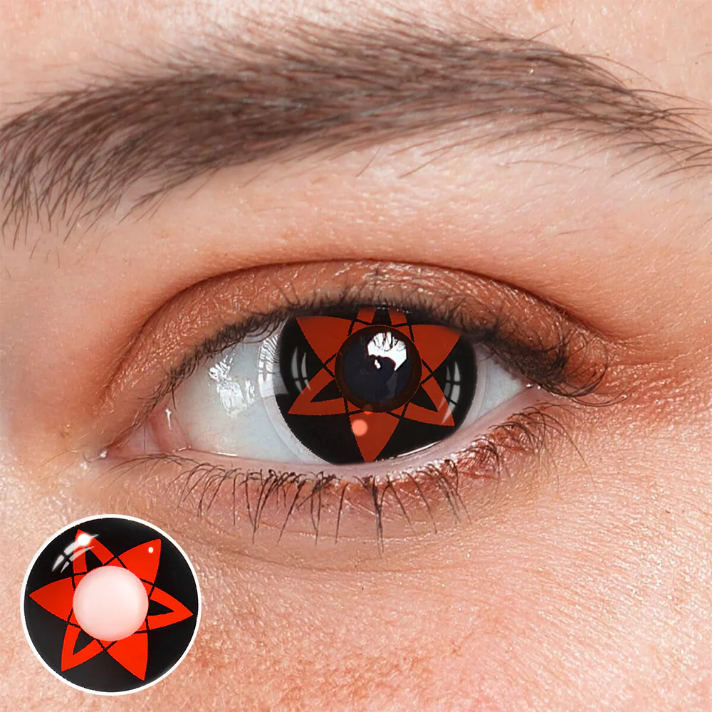 Cosplay NARUTO Uchiha Sasuke Shalingan Red Prescription Colored Contact Lenses - Feixum