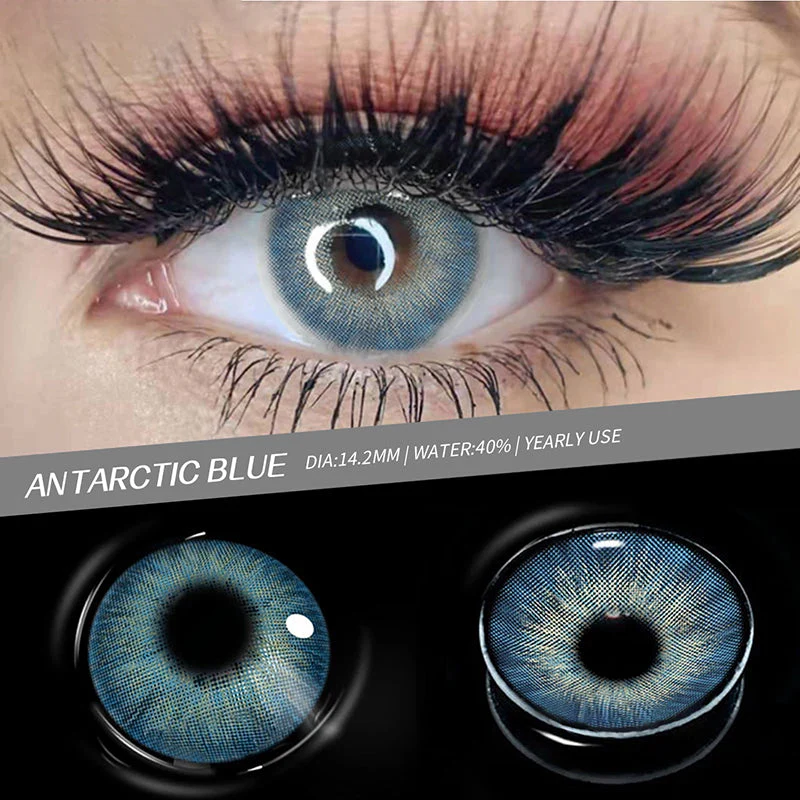Amazonia Antarctic Blue Prescription Colored Contact Lenses - Feixum