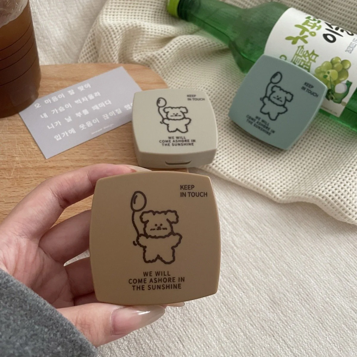 Balloon Line Puppy Colored Contact Lens Case - Feixum