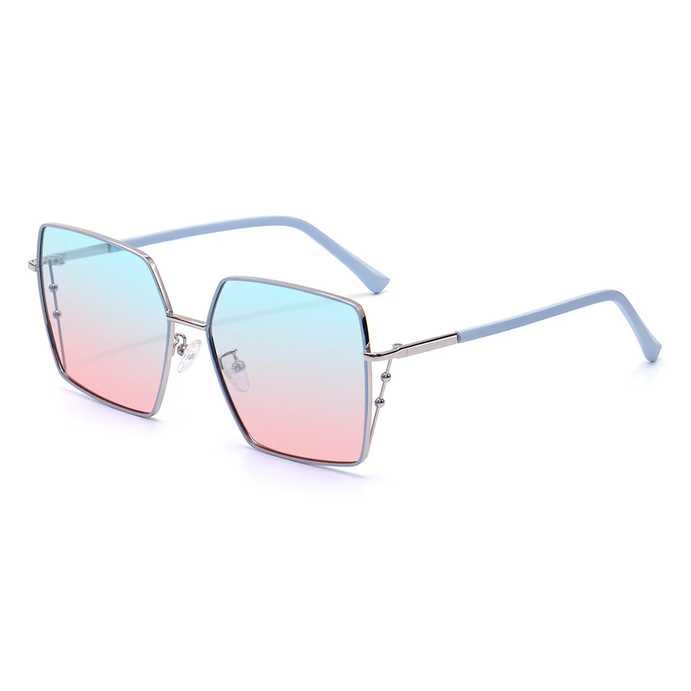 Beatrice Oversized Pink Blue Sunglasses - Feixum