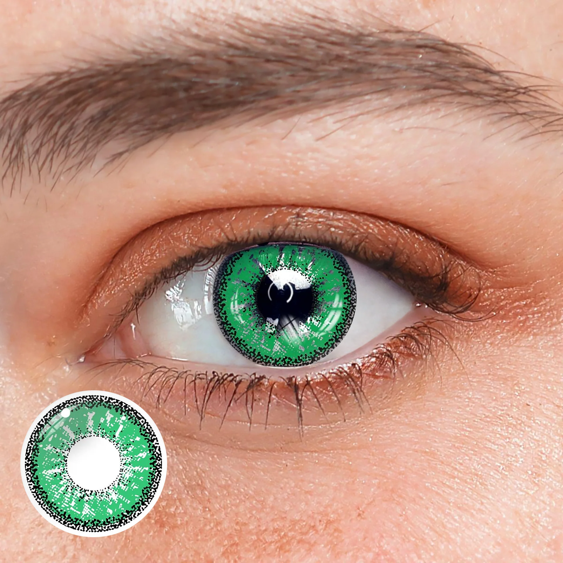 Cosplay ICE Green Prescription Colored Contact Lenses - Feixum