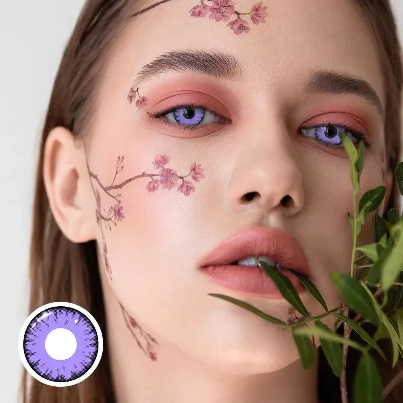 Cosplay Lucifer's Eye Purple Prescription Colored Contact Lenses - Feixum