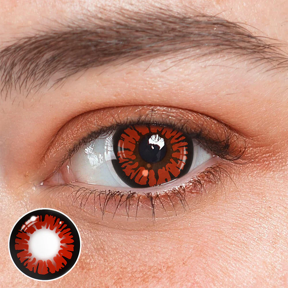 Cosplay Spark Red Colored Contact Lenses - Feixum