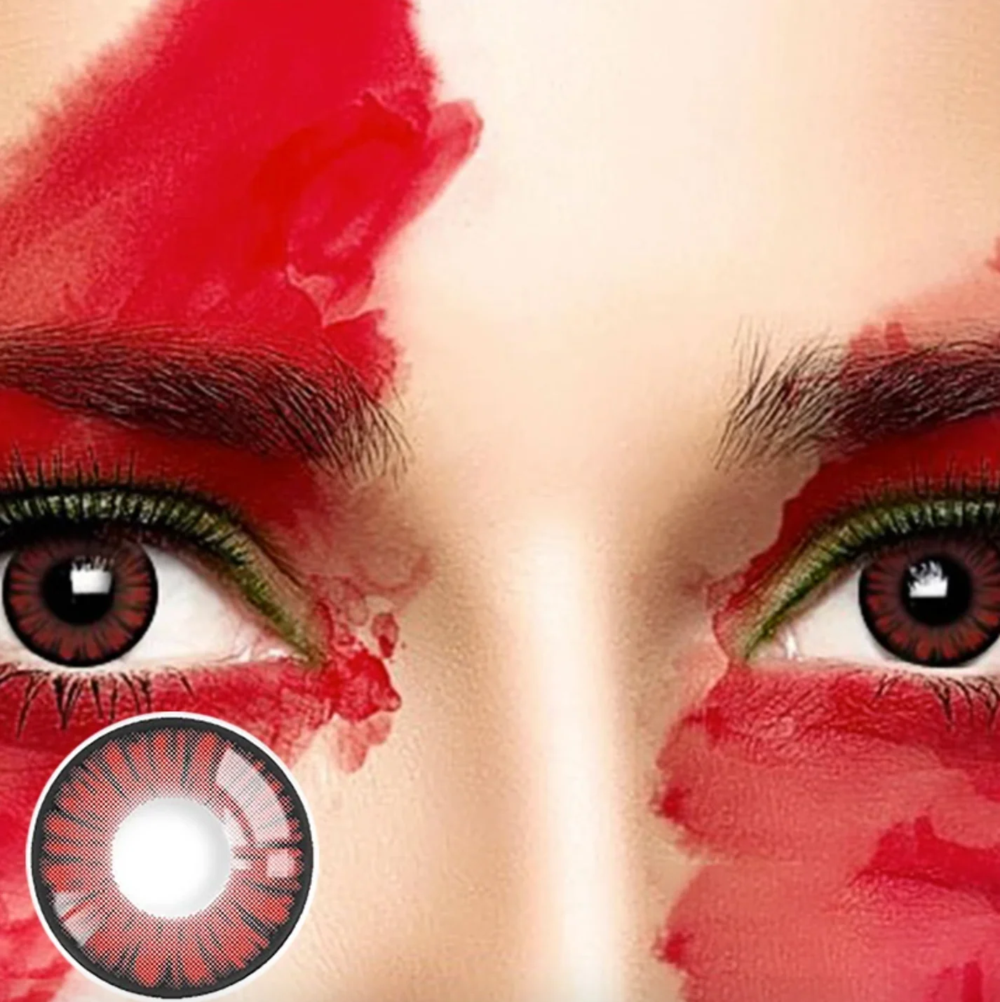 Halloween Miracle Red Prescription Colored Contact Lenses - Feixum