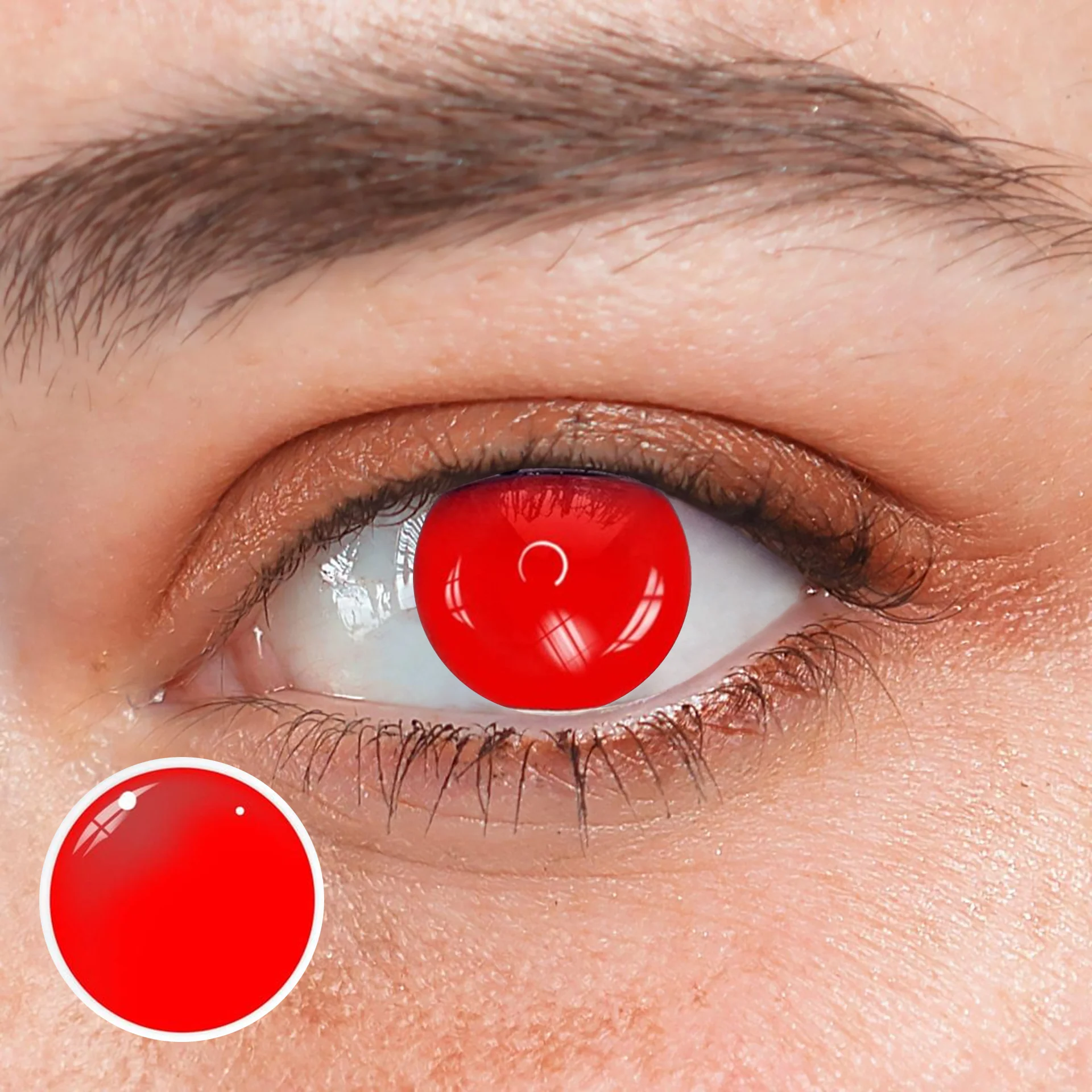 Halloween All Red Colored Contact Lenses - Feixum