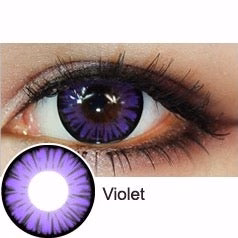 Halloween Miracle D-Violet Prescription Colored Contact Lenses - Feixum