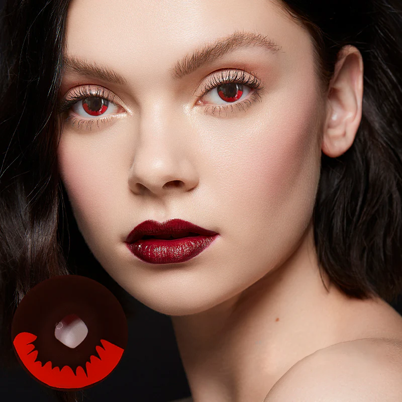 Cosplay KamadoTanjirou Red Colored Contact Lenses - Feixum