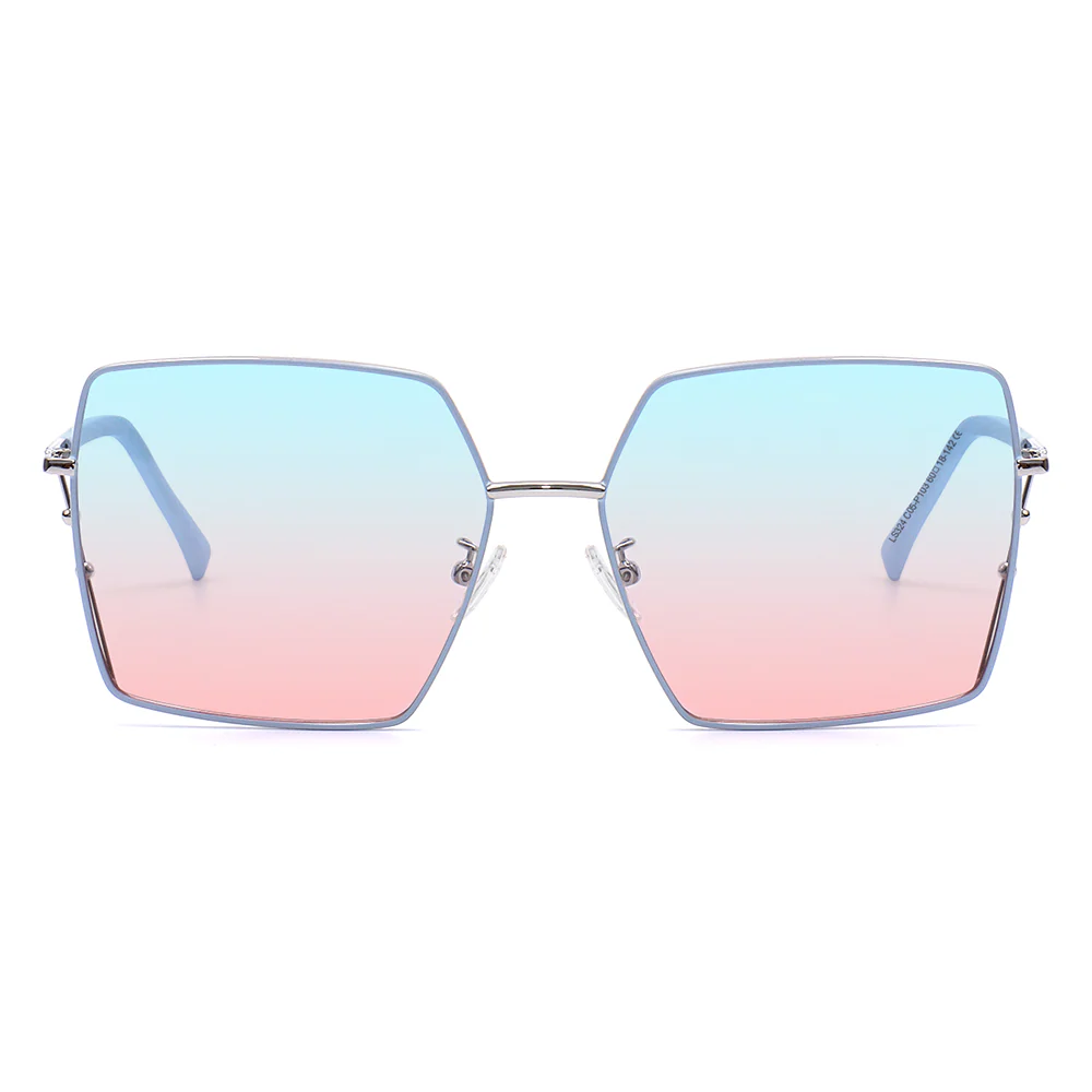 Beatrice Oversized Pink Blue Sunglasses - Feixum