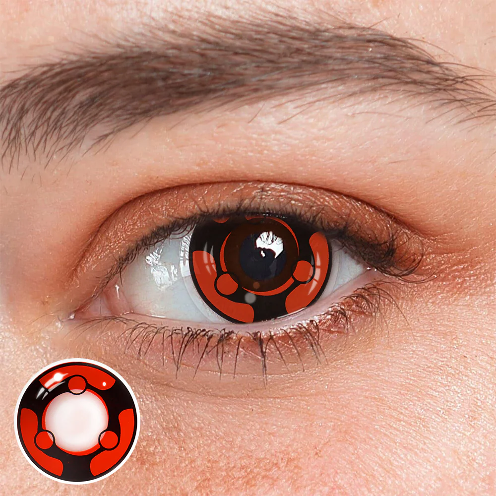Cosplay NARUTO Mangikiu Shalingan Red Prescription Colored Contact Lenses - Feixum