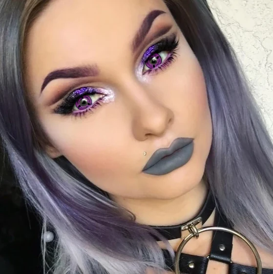 Cosplay Sasuke Uchiha Purple Colored Contact Lenses - Feixum