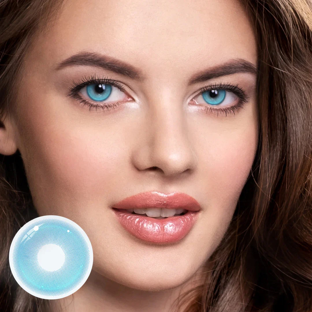 Cosplay Pudding Blue Colored Contact Lenses - Feixum