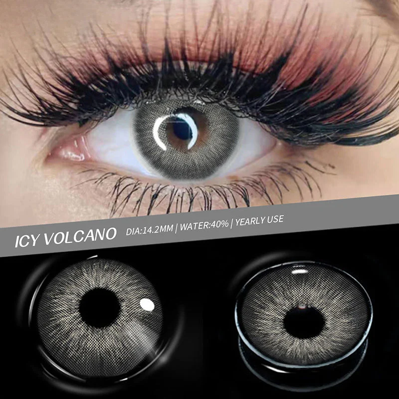 Amazonia Icy Volcano Gray Prescription Colored Contact Lenses - Feixum