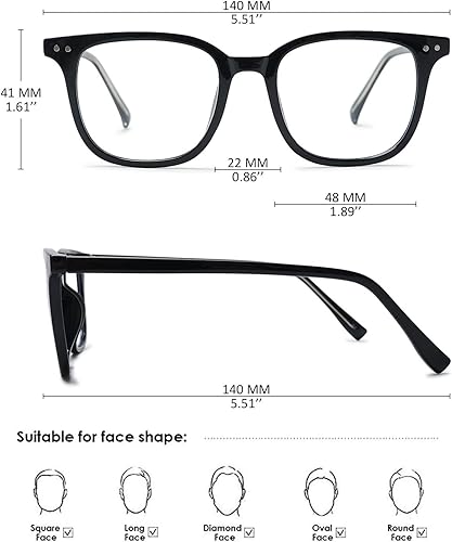 KOOSUFA Blaulichtfilter Brillen Anti Blaulicht Brillen Ohne Sehstärke Damen Herren Computer Gaming Brillen Anti Müdigkeit Leicht Retro Brillengestelle mit Etui - Feixum